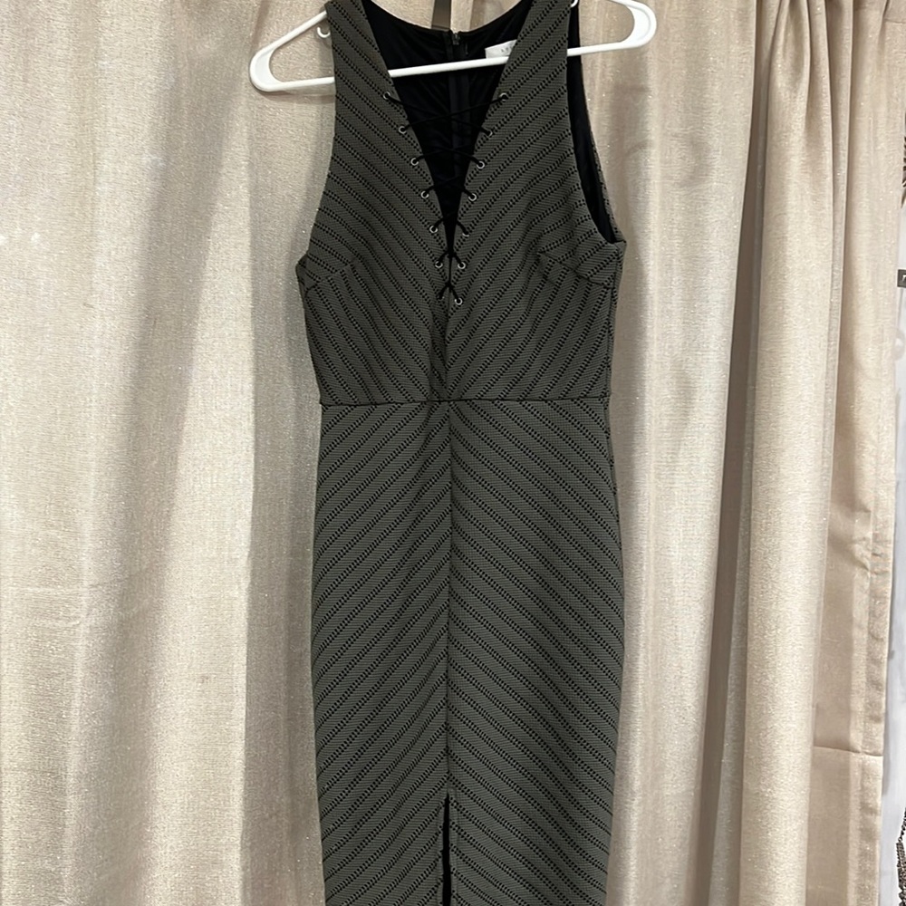 Green sexy criss cross dress with slit